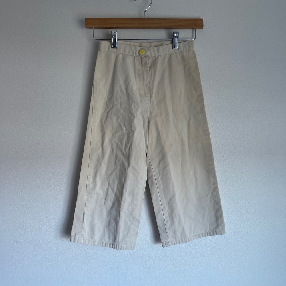 Vintage Girls Copper Key Wide Leg Sunflower Button Khakis‎